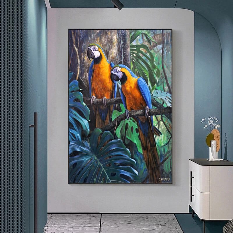 Canvanation 60x90cm / W 0923 parrot Peinture Perroquet Sur Toile