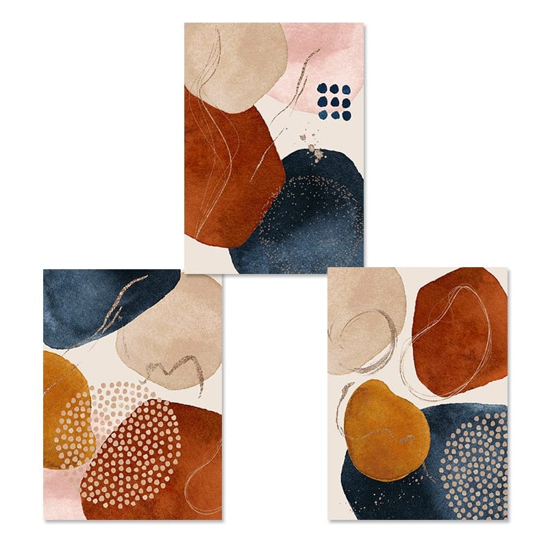 Canvanation 50x70 cm / SET5 3PCS Affiche Abstrait Grand Format
