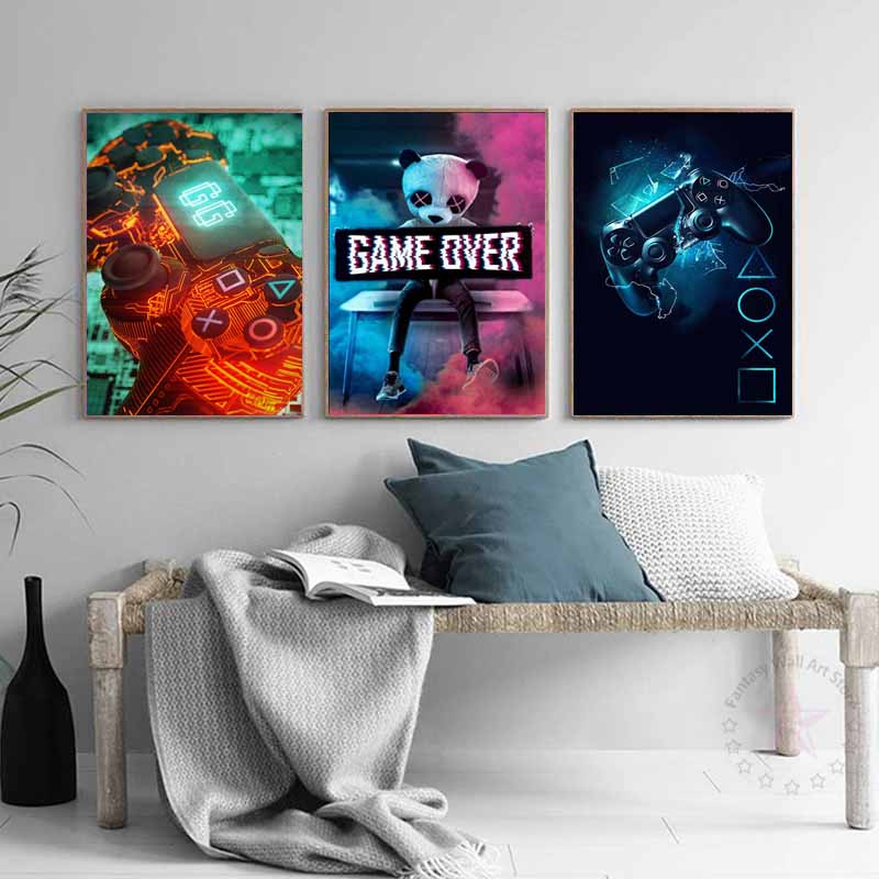 Canvanation Affiche "Manger, Dormir, Jouer, Répéter" Pour Gamer