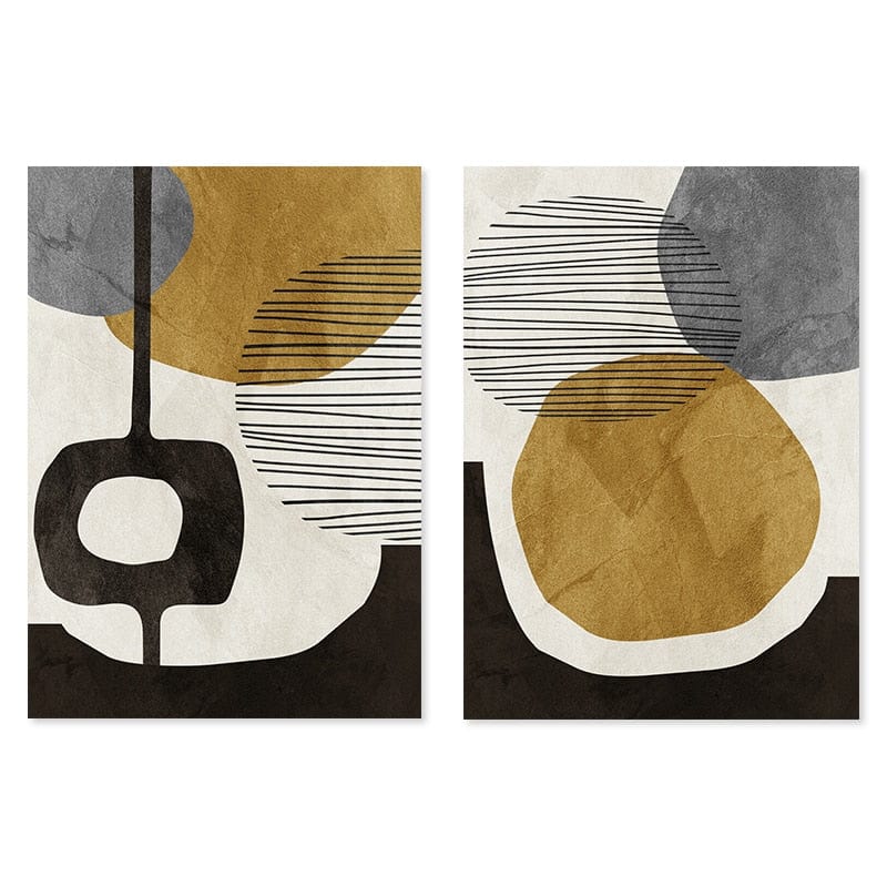 Canvanation 40x60 cm / C and D Affiche Abstraite Noir Et Blanc