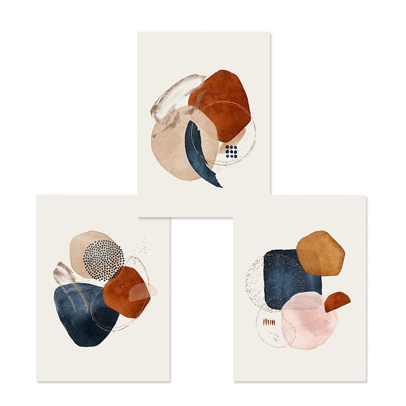Canvanation 50x70 cm / SET4 3PCS Affiche Abstrait Grand Format