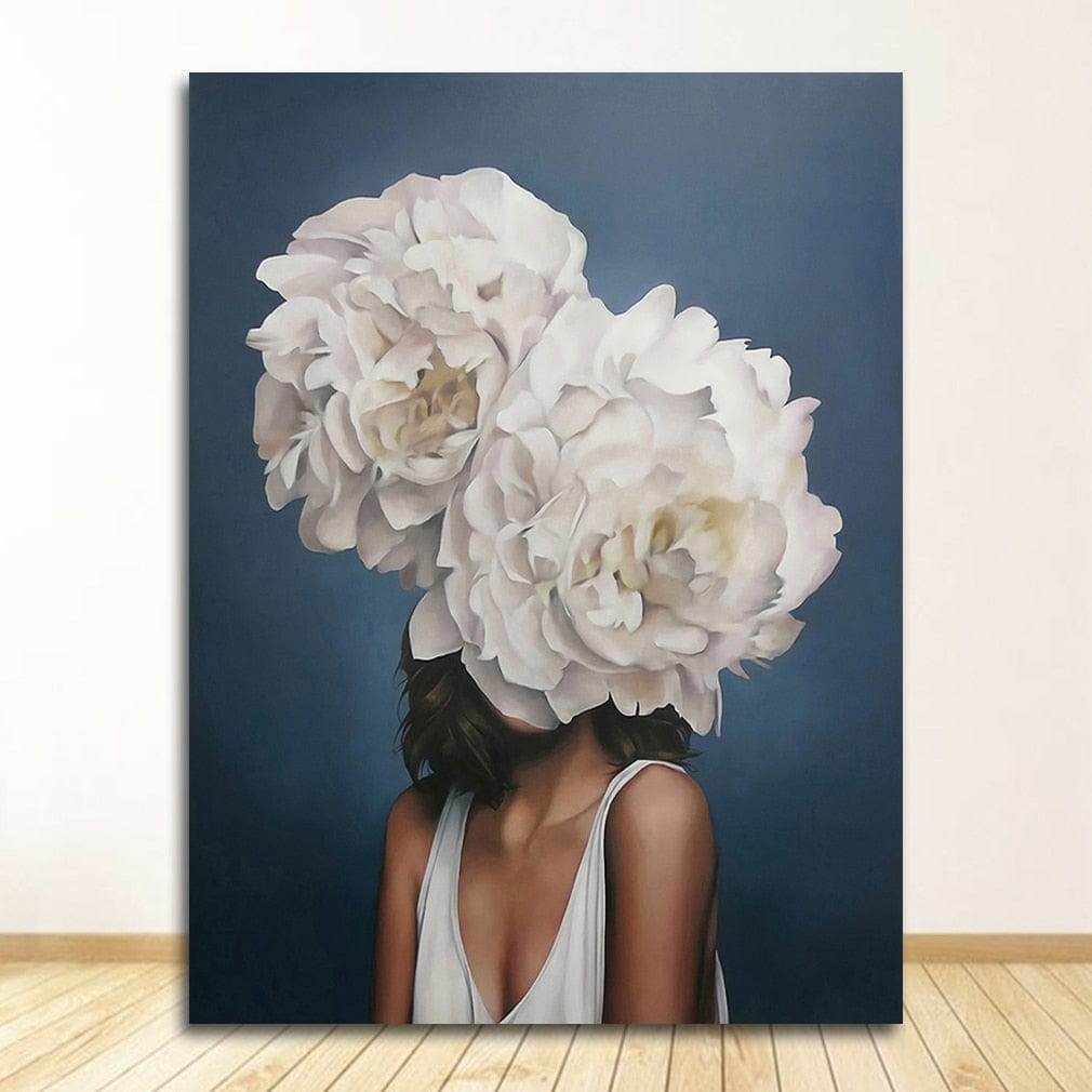 Canvanation 30X40cm Affiche Femme Avec Fleurs