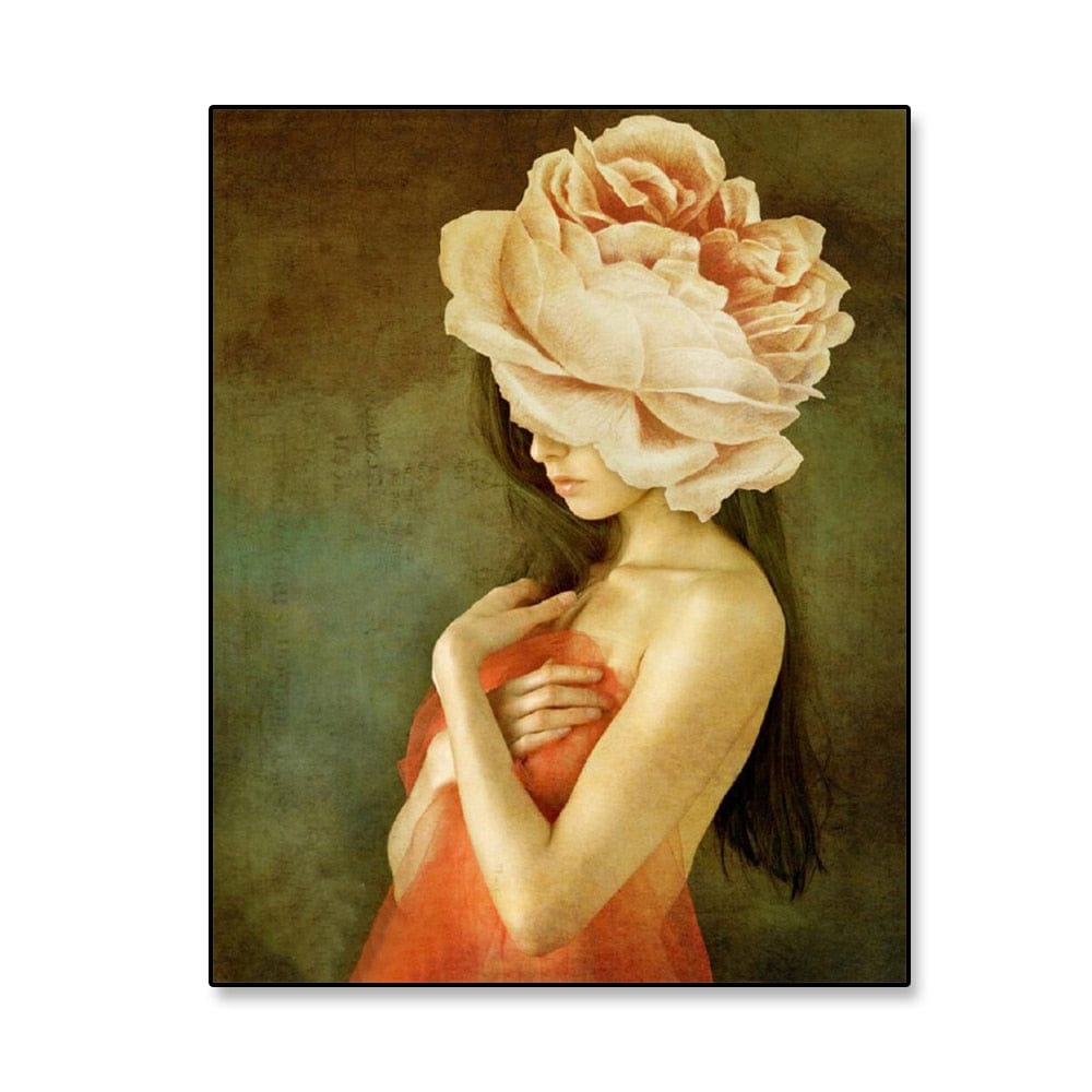 Canvanation 30X40cm Affiche Femme Tete Fleur