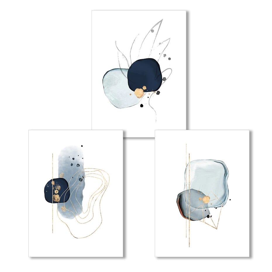 Canvanation 50x70 cm / SET3 3PCS Affiche Abstrait Grand Format