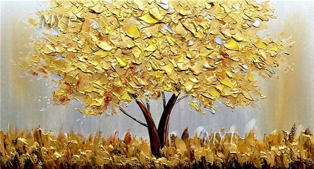Canvanation 70X100cm / 2 Poster Arbre De Vie Doré
