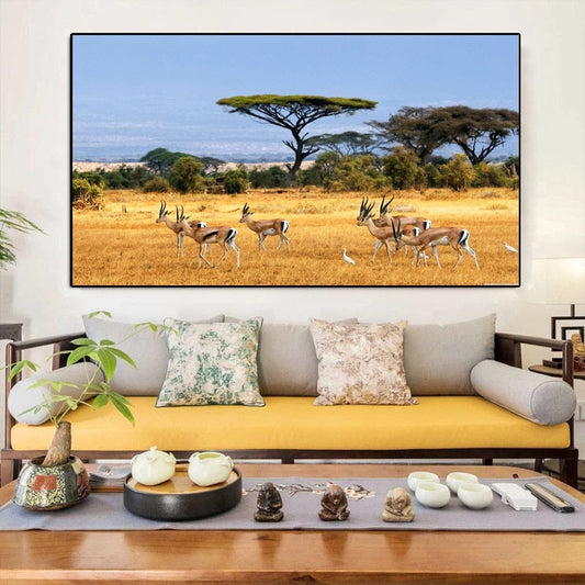 Canvanation Affiche Avec Arbre Savane En Afrique