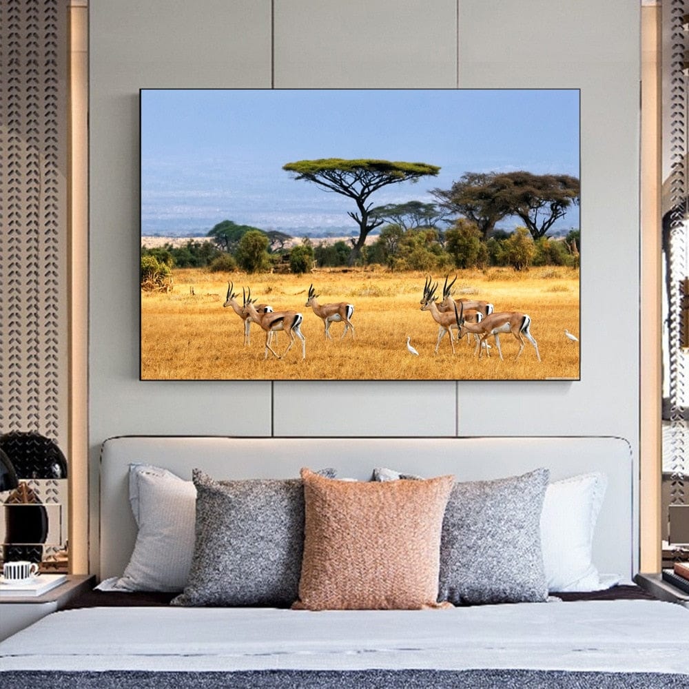 Canvanation Affiche Avec Arbre Savane En Afrique