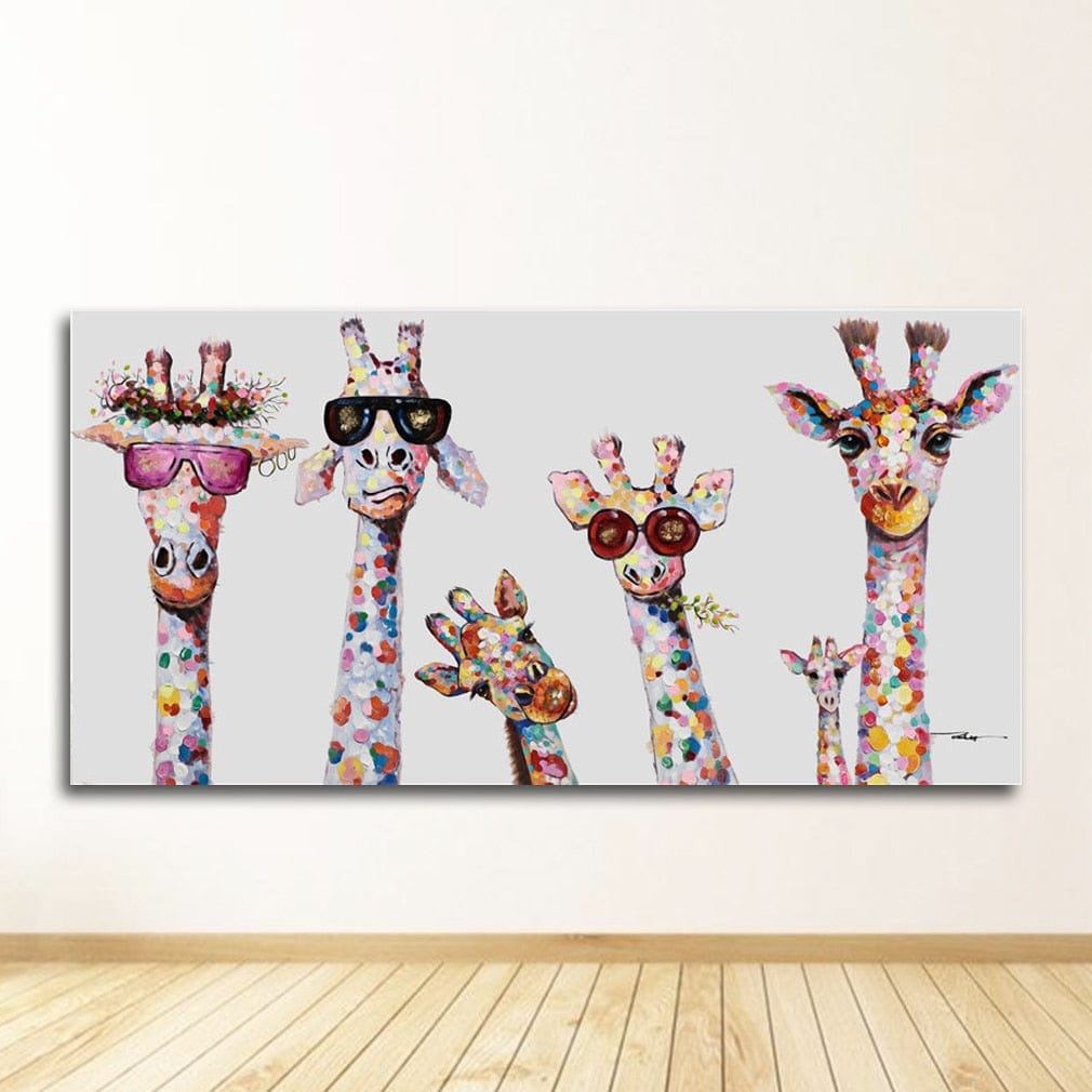 Canvanation 45x90cm Affiche Girafe Coloré