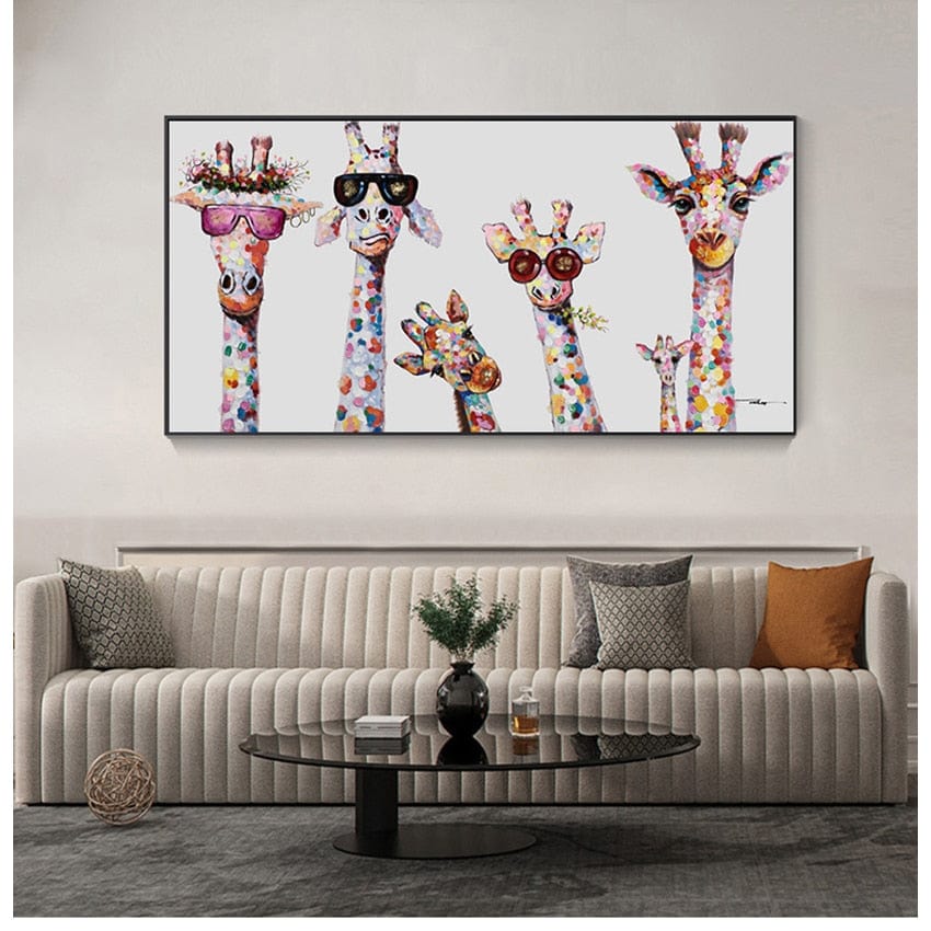Canvanation Affiche Girafe Coloré