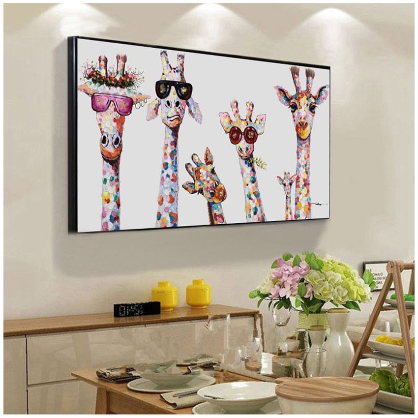 Canvanation Affiche Girafe Coloré