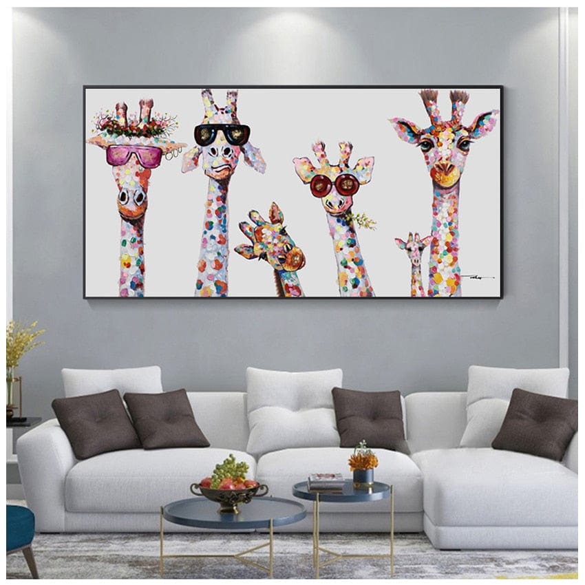 Canvanation Affiche Girafe Coloré