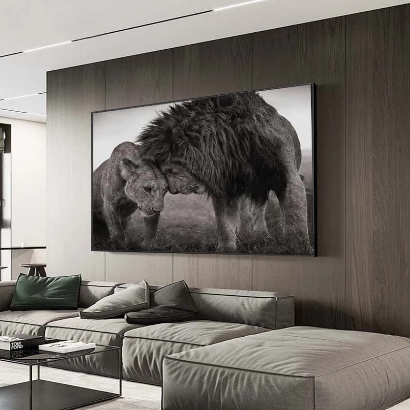 Canvanation Affiche Lion Noir Et Blanc