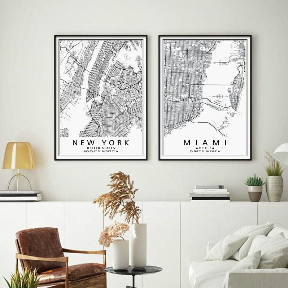 Canvanation Affiche New York Noir Et Blanc