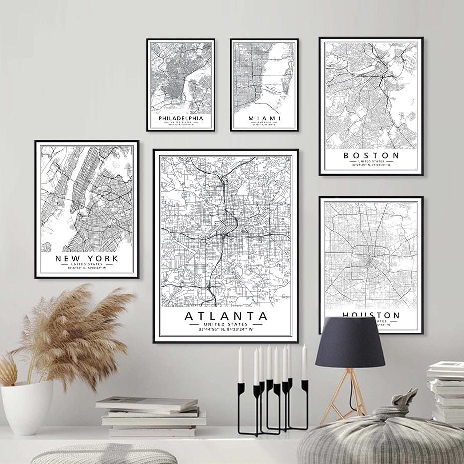 Canvanation Affiche New York Noir Et Blanc