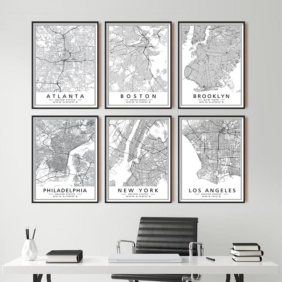 Canvanation Affiche New York Noir Et Blanc