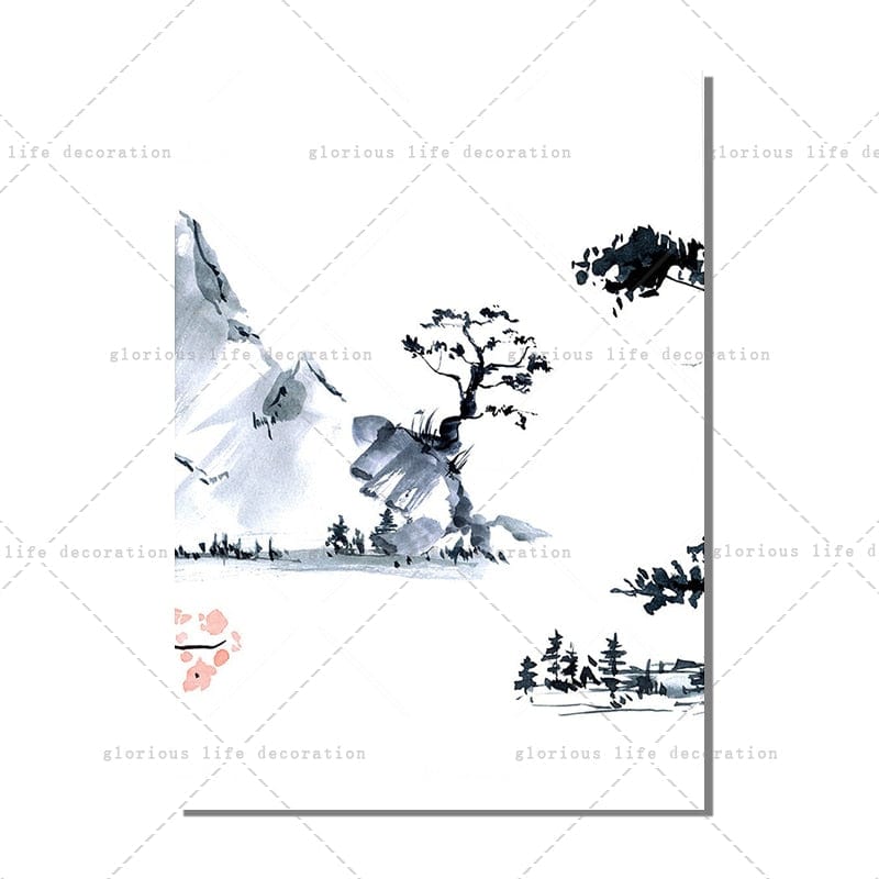 Canvanation 2 / 50X70cm / Sans Cadre Tableau Triptyque Cerisier Japonais