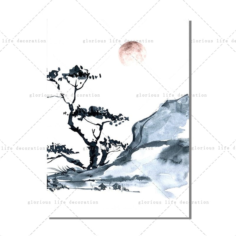 Canvanation 3 / 50X70cm / Sans Cadre Tableau Triptyque Cerisier Japonais