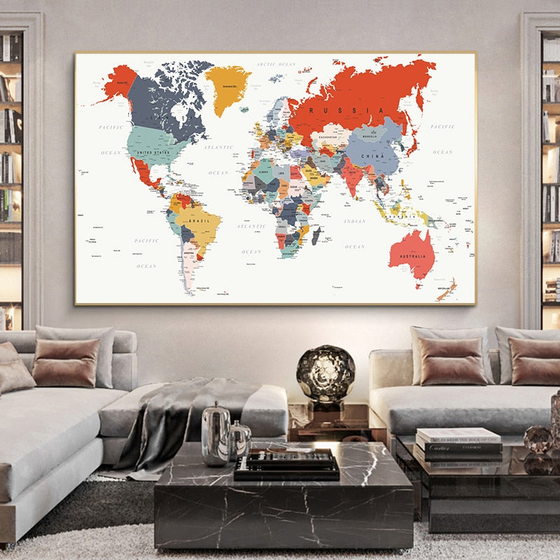 Canvanation Toile Carte Du Monde