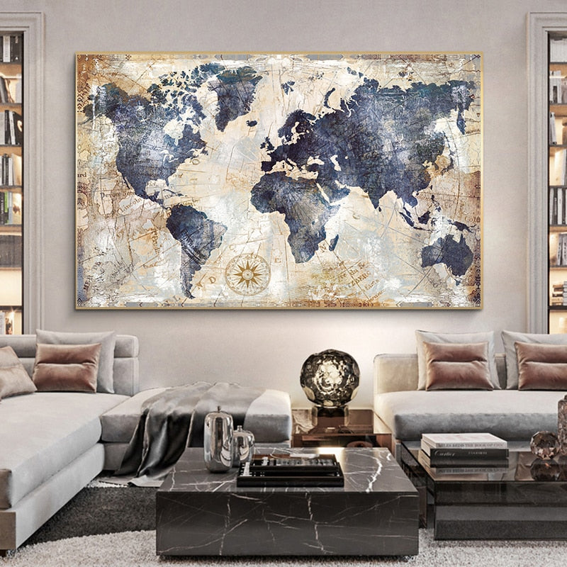 Canvanation Toile Carte Du Monde