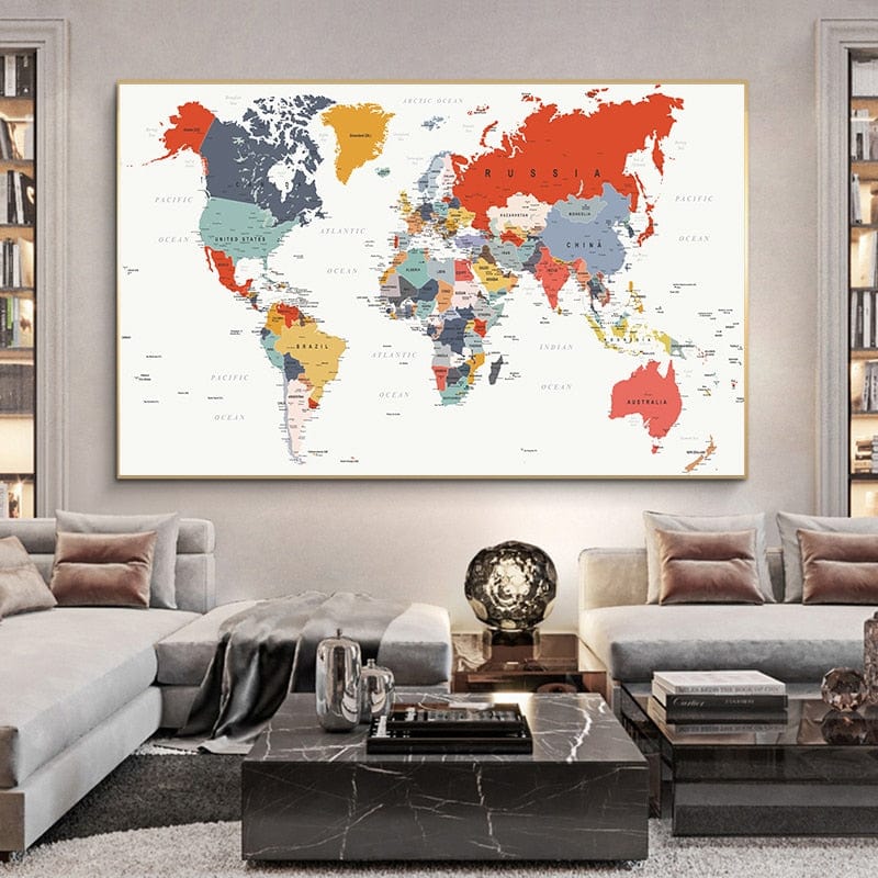 Canvanation 60x90cm / w1899 map-2 Toile Carte Du Monde