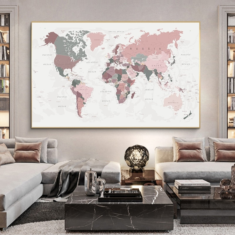 Canvanation Toile Carte Du Monde