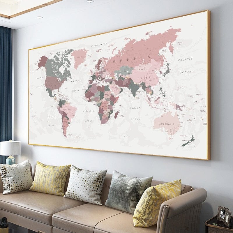 Canvanation Toile Carte Du Monde