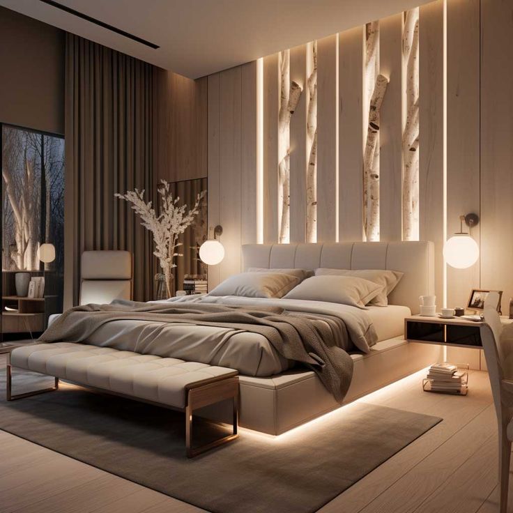 Les possibilités sont multiples pour aménager et décorer une chambre moderne d’adulte.