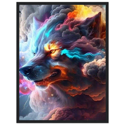 Tableau Loup Effet Nuage - Canvanation