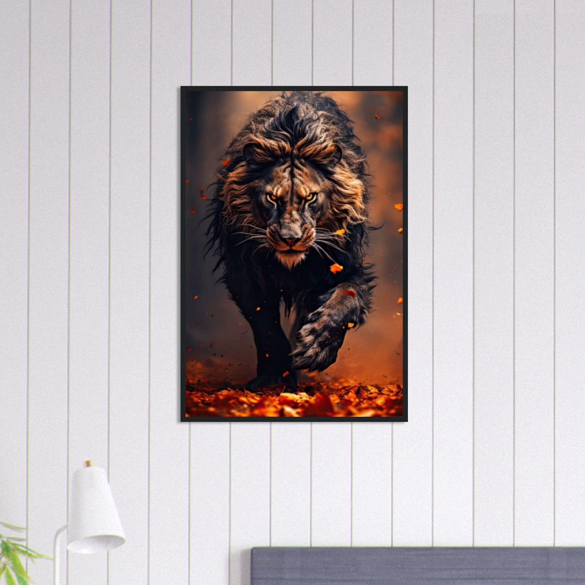 Canvanation Print Material 60x90 cm / 24x36″ Tableau Lion Feu Orange