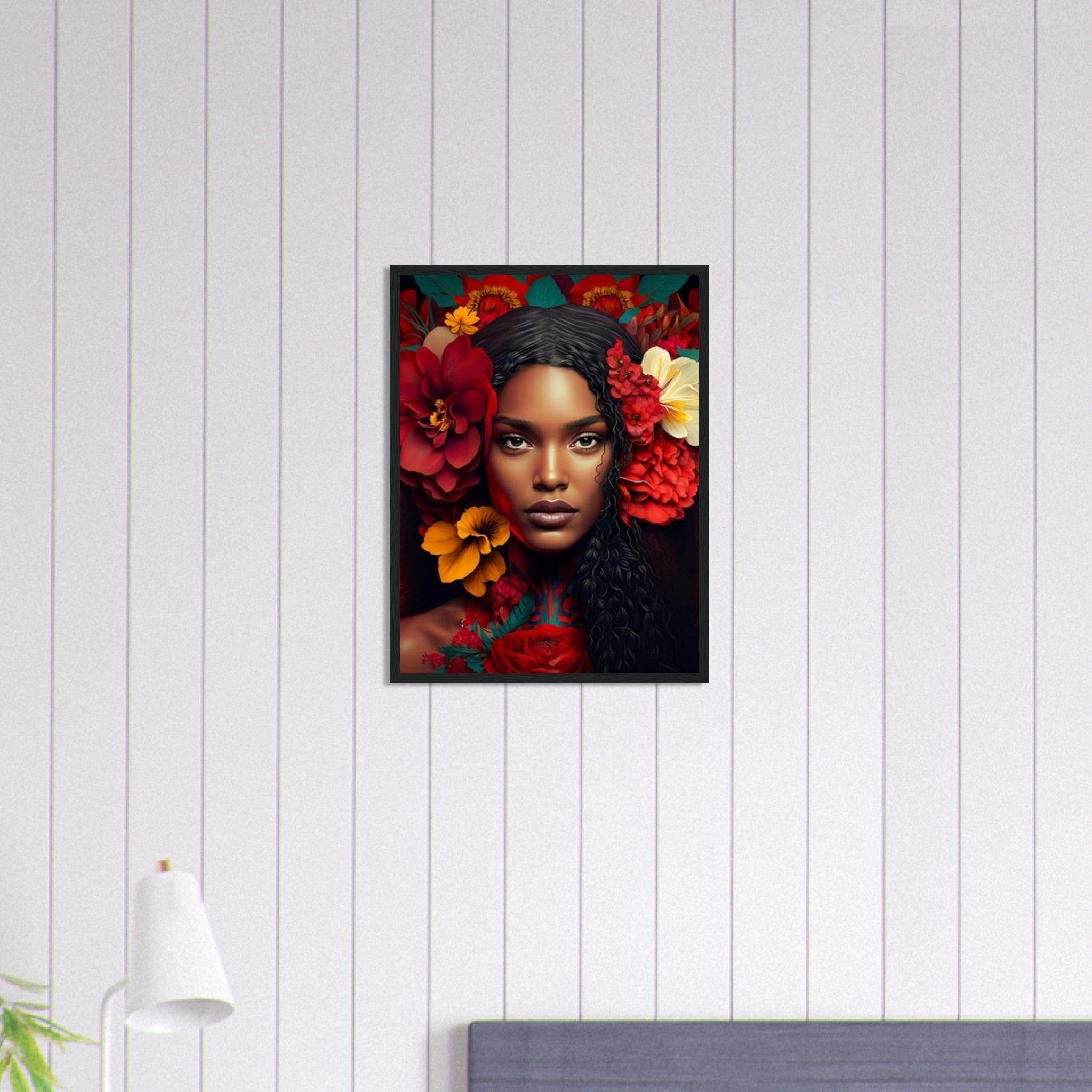 Canvanation Print Material 45x60 cm / 18x24″ Tableau Femme Fleurs Cheveux : Jardin de secrets