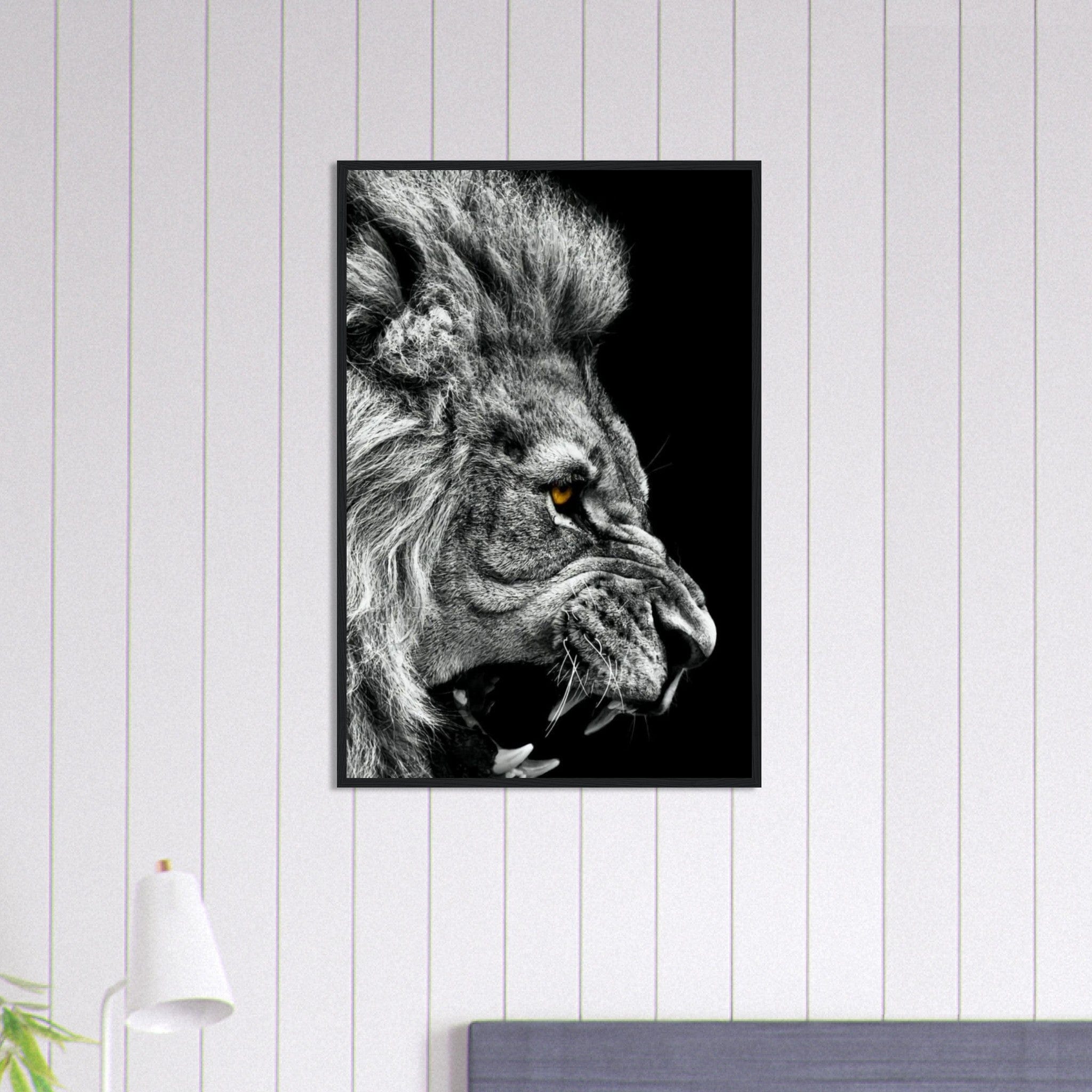 Canvanation Print Material 60x90 cm / 24x36″ Tableau Street Art Lion Noir Et Blanc