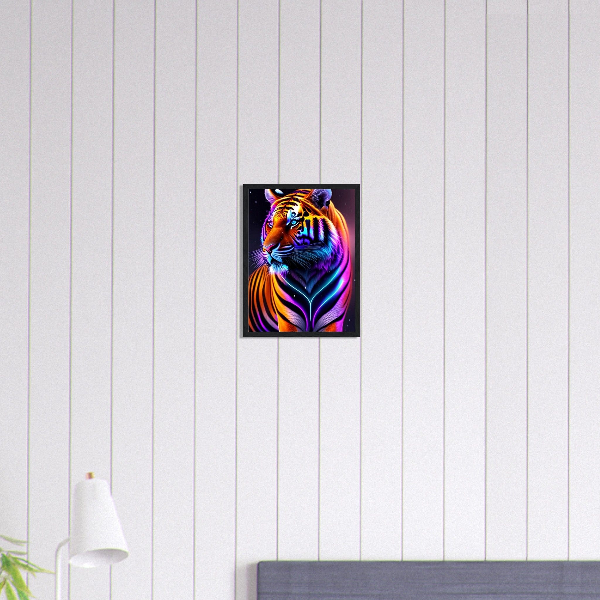 Canvanation Print Material 30x40 cm / 12x16″ Tableau Tigre Du Bengale Fluo