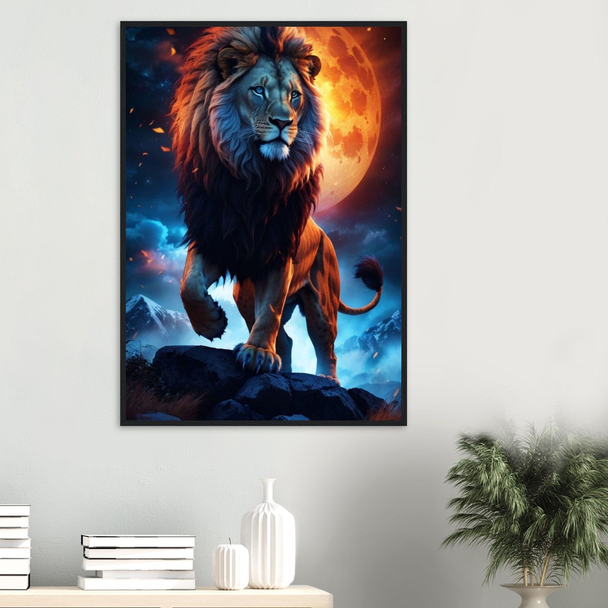 Tableau Lion Couleur Bleu