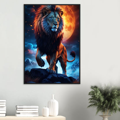 Tableau Lion Couleur Bleu