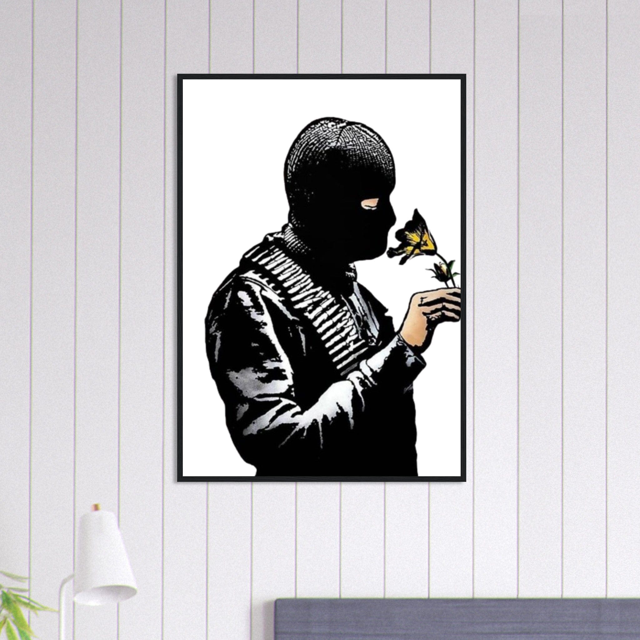 Canvanation Print Material 70x100 cm / 28x40″ Tableau Banksy Cagoule Fleur