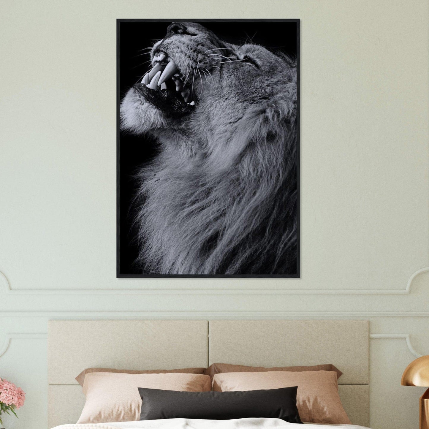 Tableau Lion Art Noir Blanc