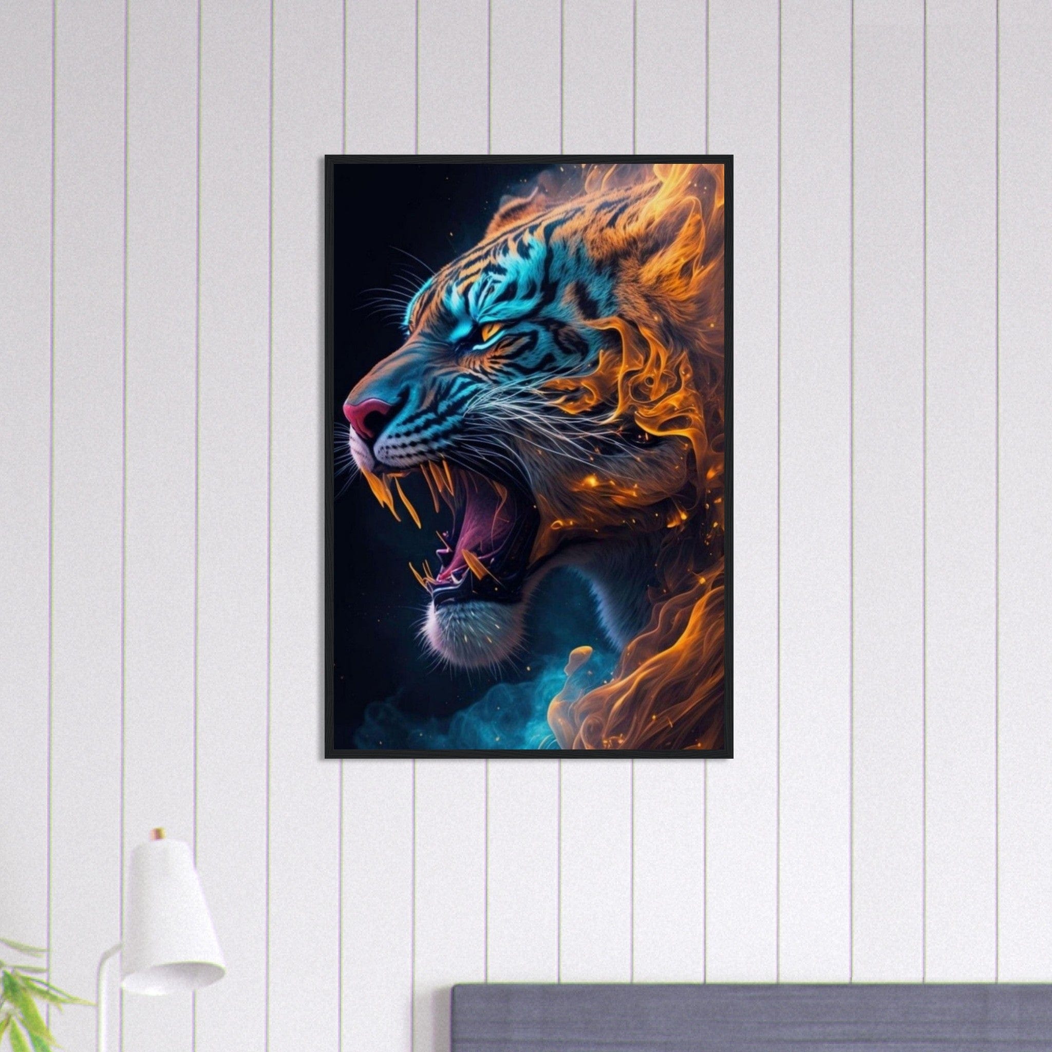 Canvanation Print Material 60x90 cm / 24x36″ Tableau Tigre Enflammé