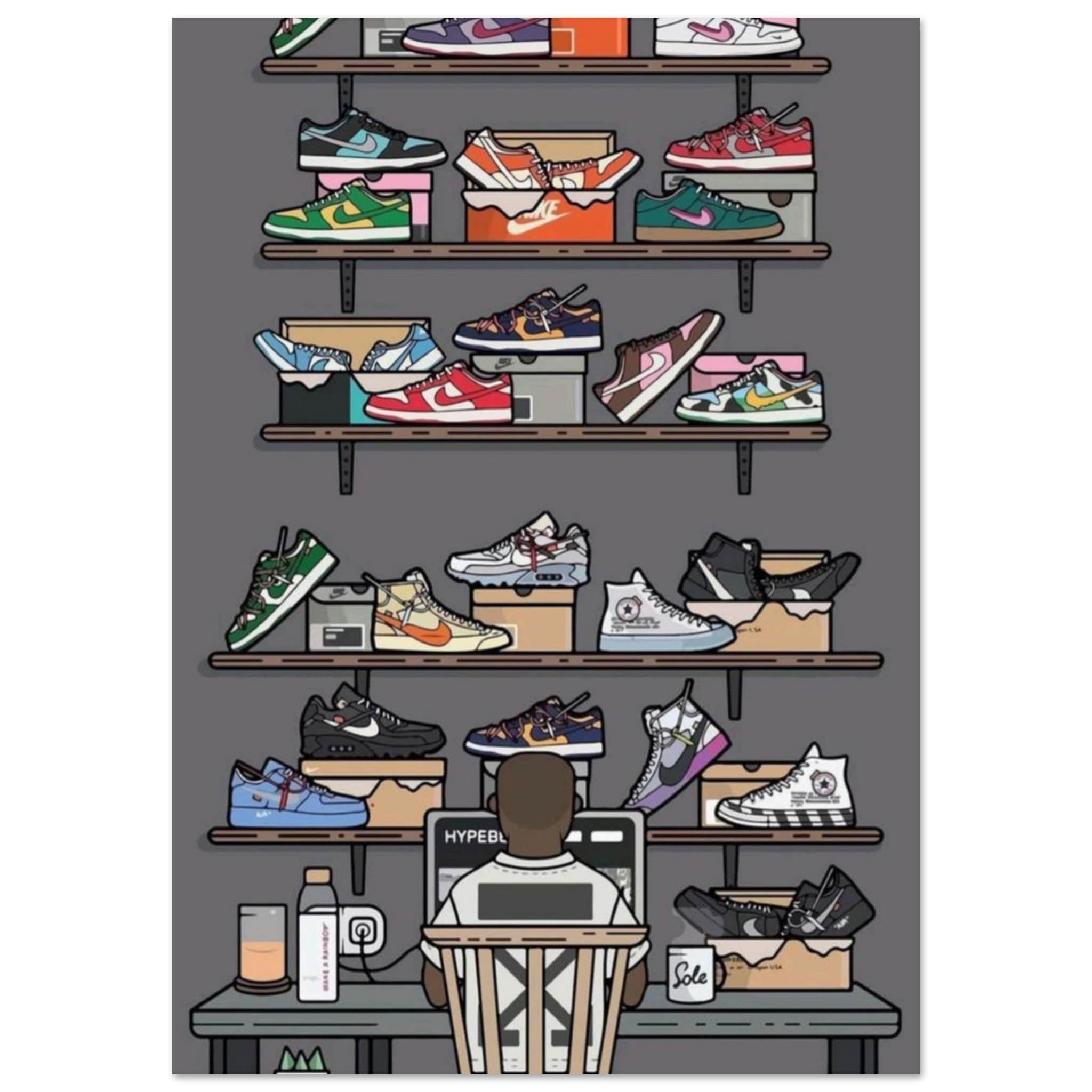 Gelato Print Material A0 (84.1 x 118.9  cm) Poster Sneaker Nike Off White