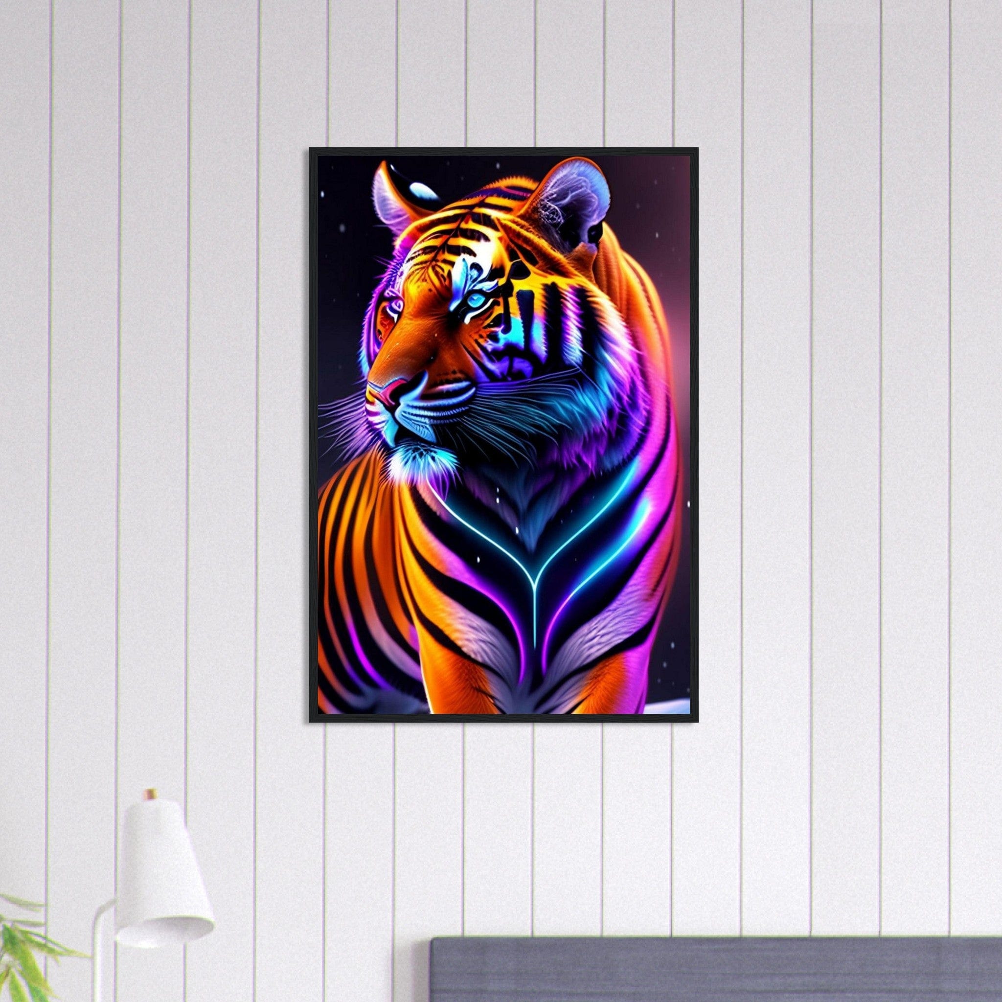 Tableau Tigre Du Bengale Fluo Canvanation