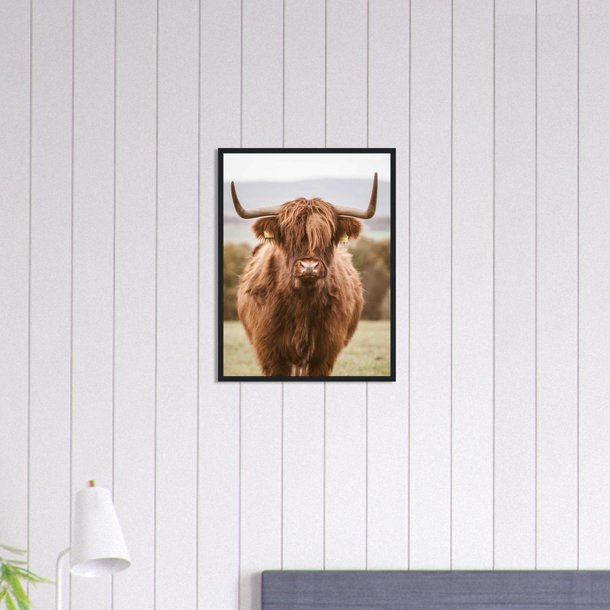 Canvanation Print Material Tableau Vache Highland Noir Et Blanc