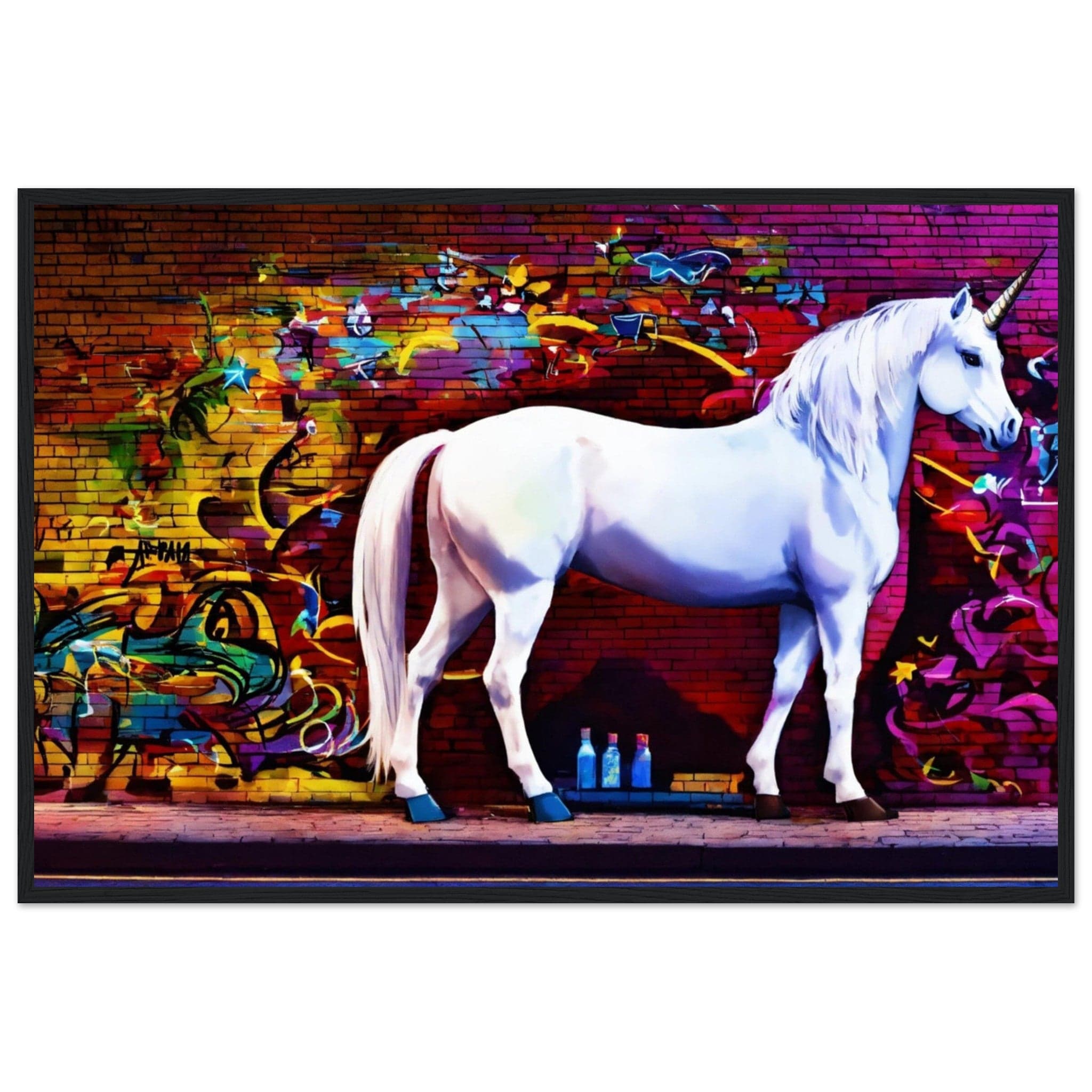 Canvanation Print Material 60x90 cm / 24x36″ Tableau Animaux Street Art Licorne