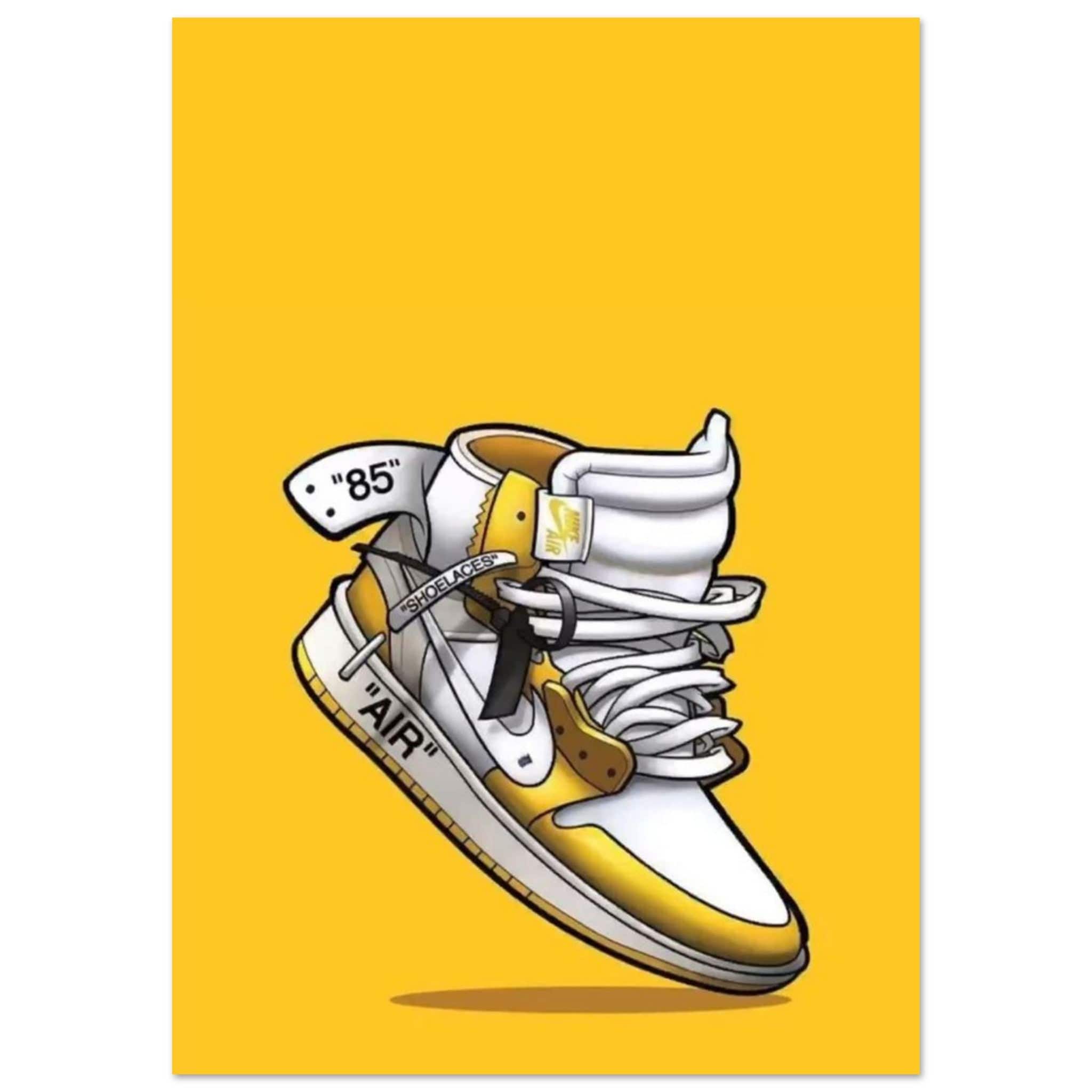 Gelato Print Material A0 (84.1 x 118.9  cm) Poster Sneaker Jaune Et Blanc