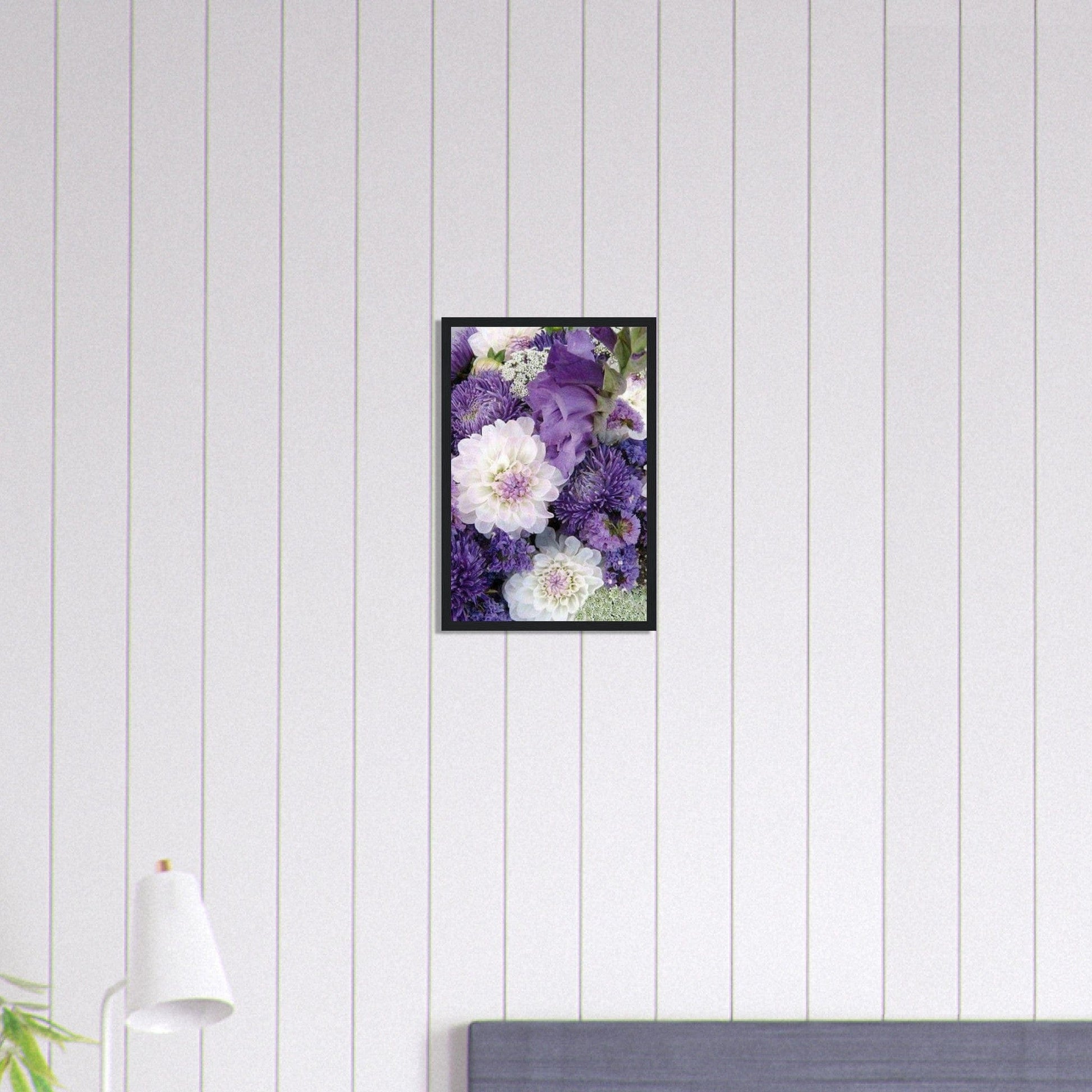 Tableau Floral Blanc et Violet Canvanation