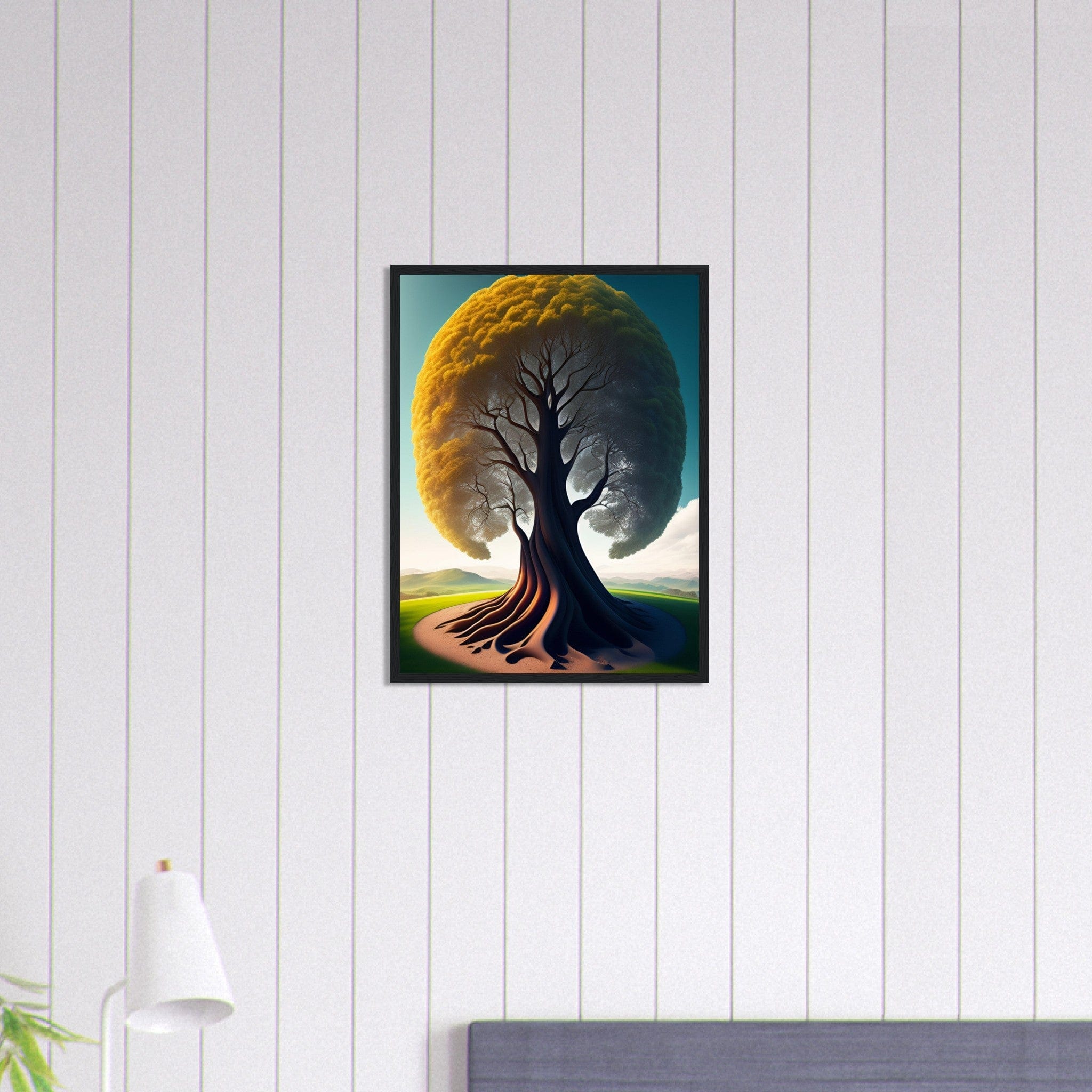 Canvanation Print Material Tableau Arbre De Vie Jaune