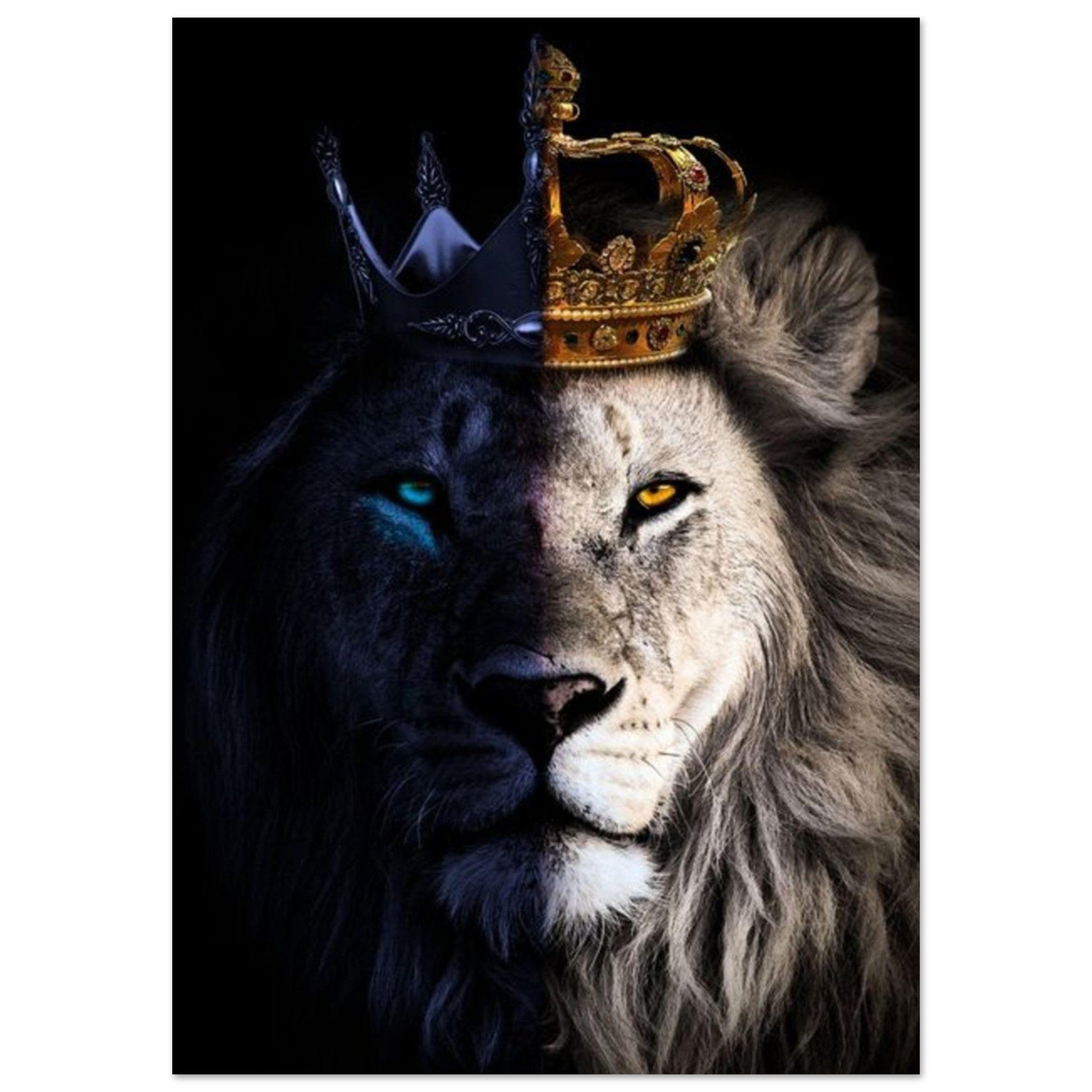 Poster Lion Blanc Couronne