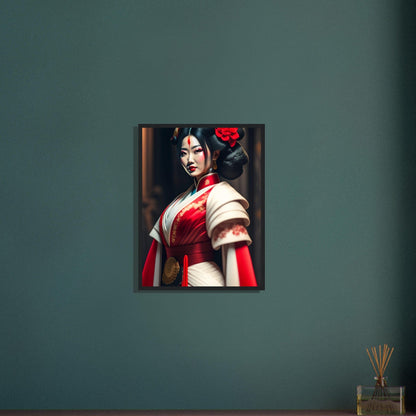 Tableau Japon Geisha En Rouge Et Blanc Canvanation