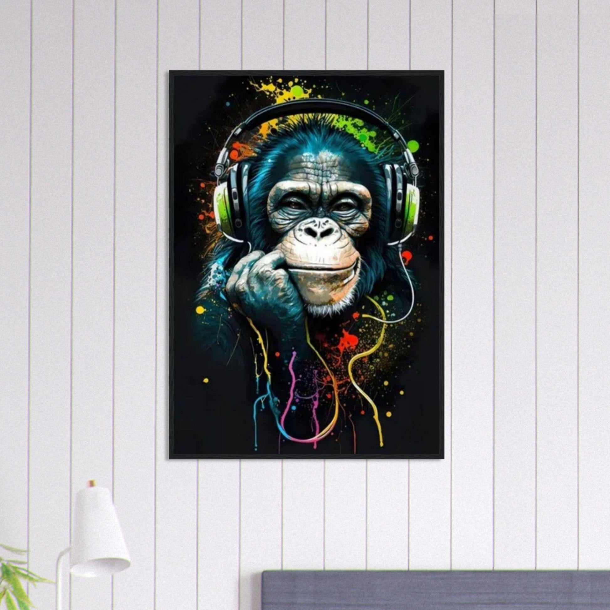 Tableau Singe Pop Art Avec Un Casque 