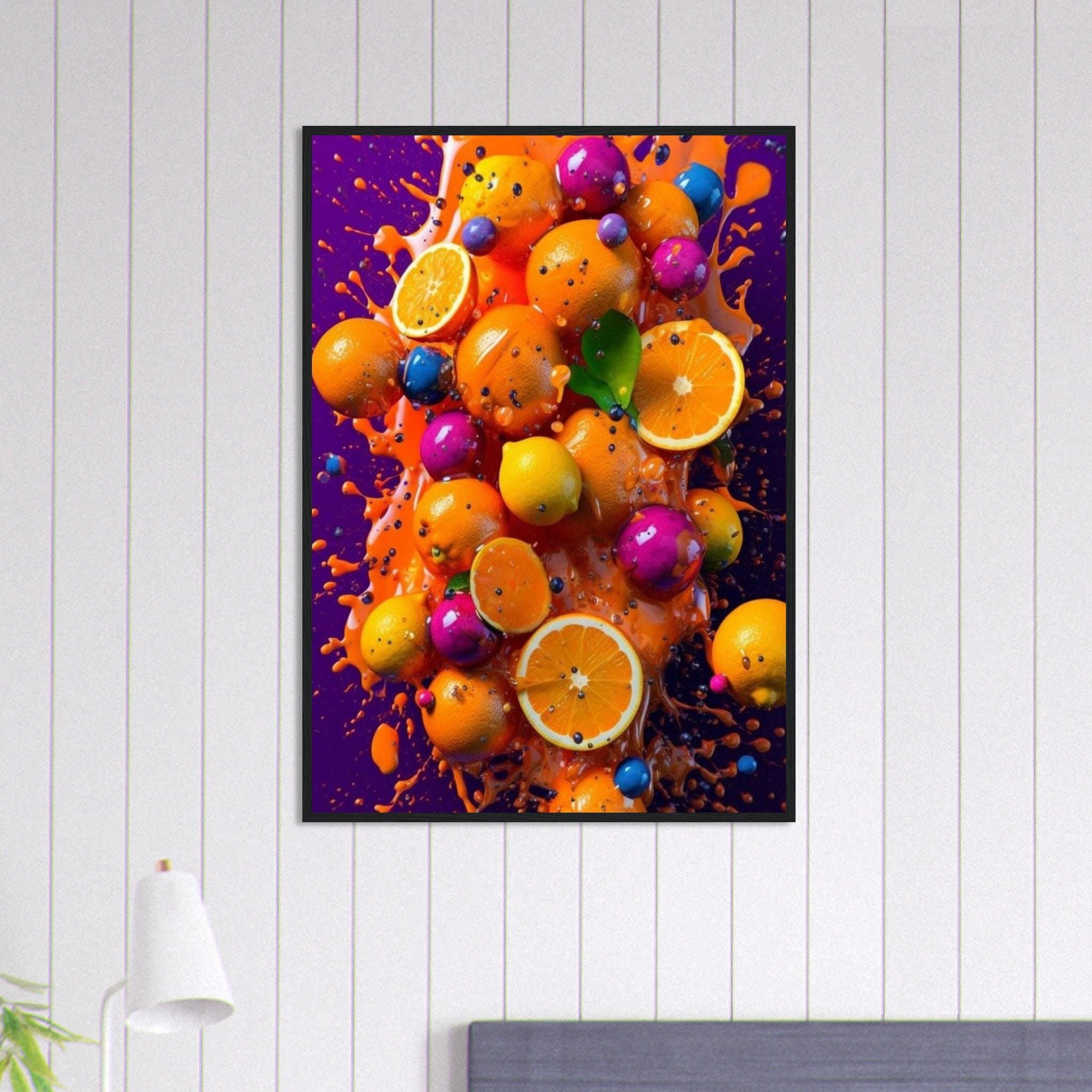 Canvanation Print Material 70x100 cm / 28x40″ Tableau Cuisine Panier De Fruit Fond Violet