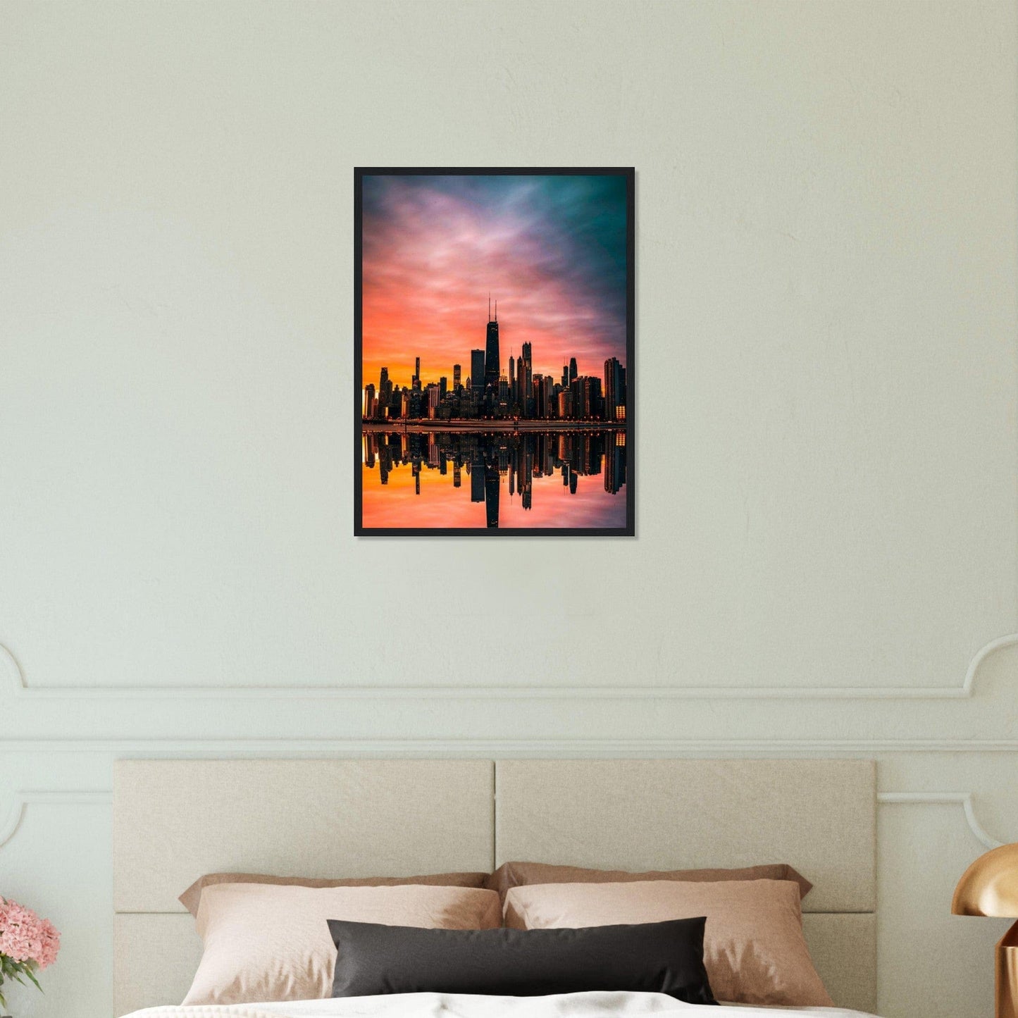 Tableau Ville New York Couché de soleil Magnifique