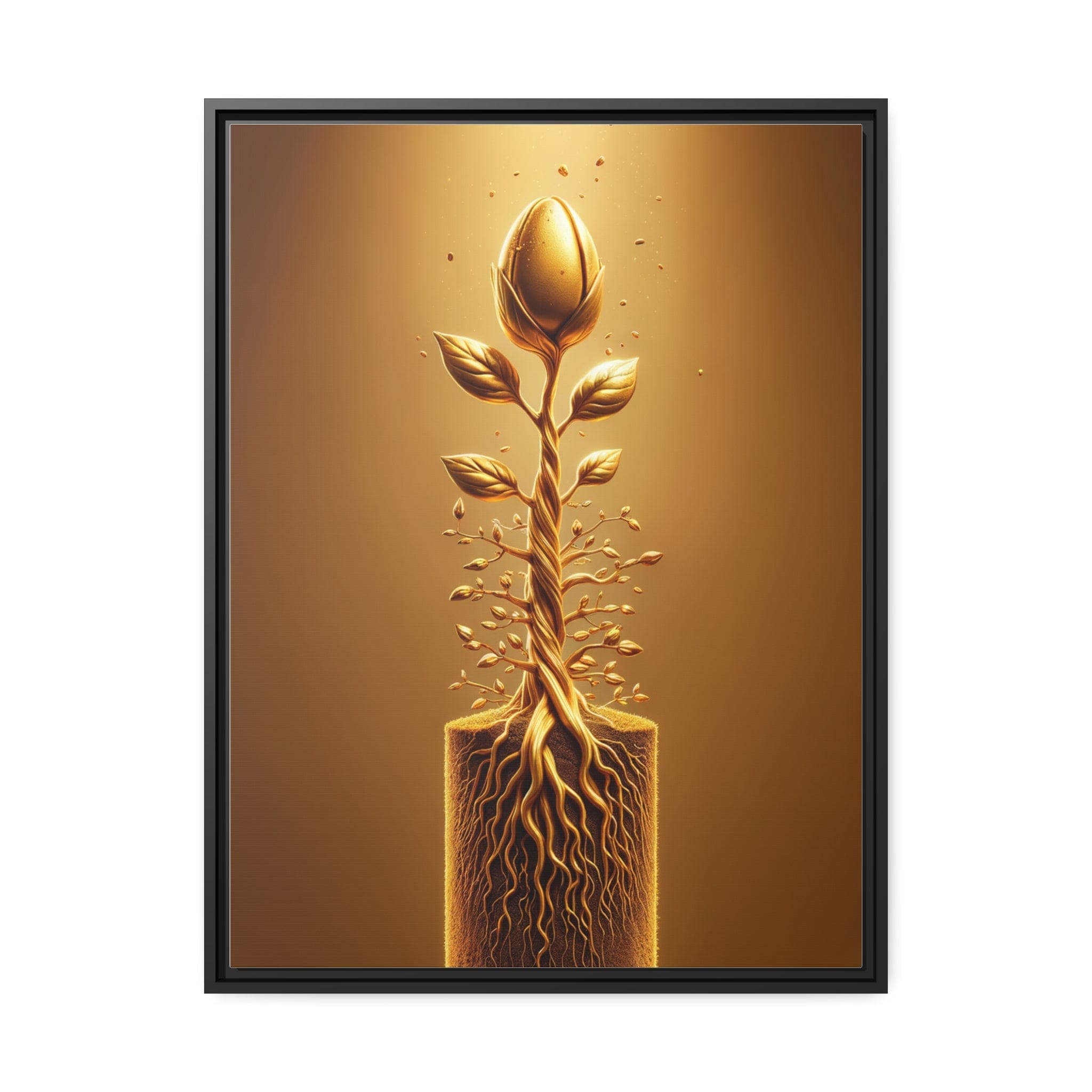 Printify Canvas 61.00 Cm" x 81.30 Cm" (Vertical) Tableau L'Arbre de Vie éclatant d'or